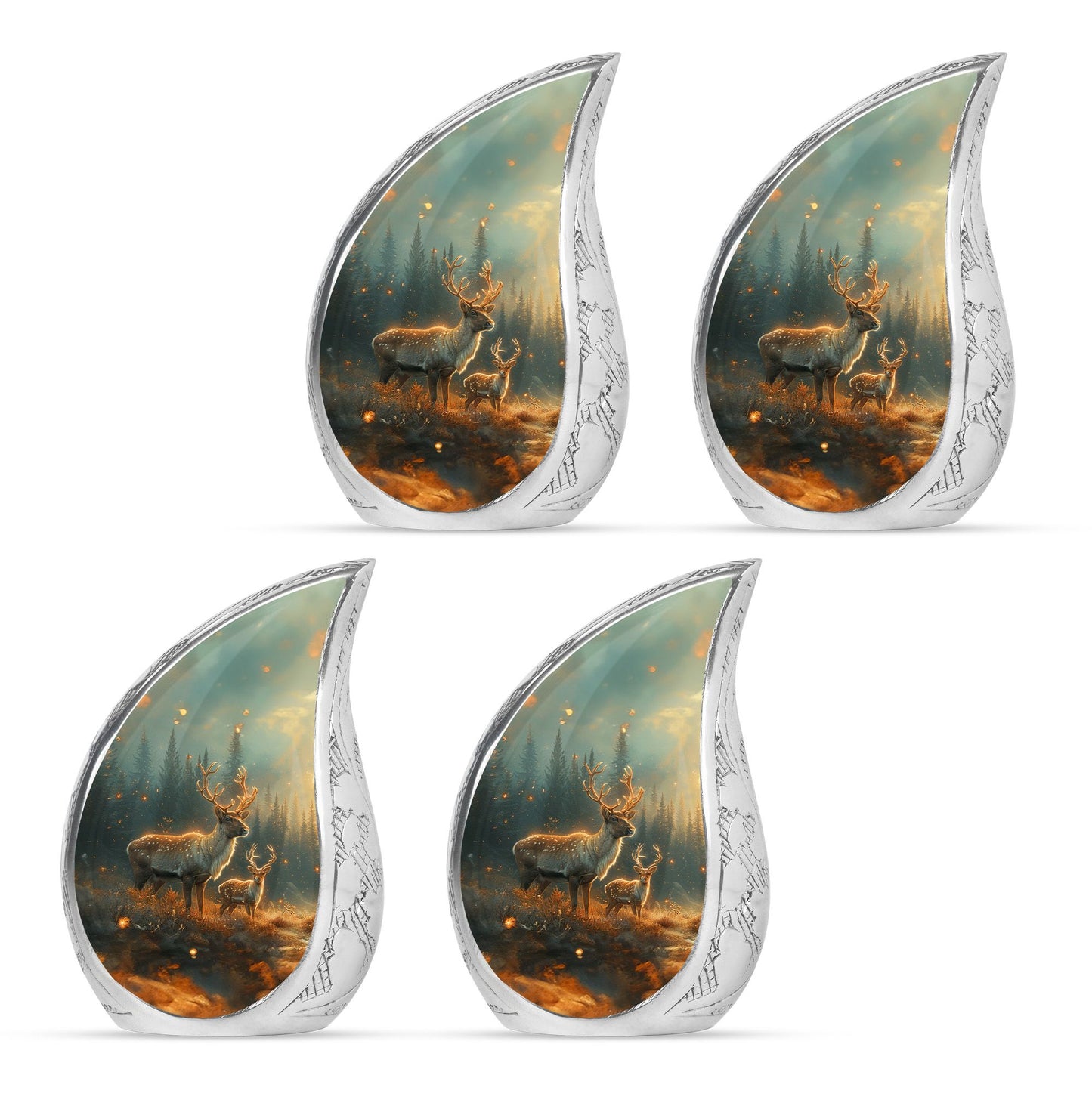 Deer Family Theme 3 Inch Keepsake Pack of 4