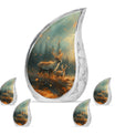Deer Family Theme Large Urn With 4 Keepsake Urn