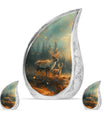 Deer Family Theme Large Urn With 2 Keepsake Urn