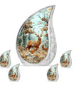 Deer Family Theme Large Urn With 4 Keepsake Urn