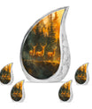 Deer Family Theme Large Urn With 4 Keepsake Urn