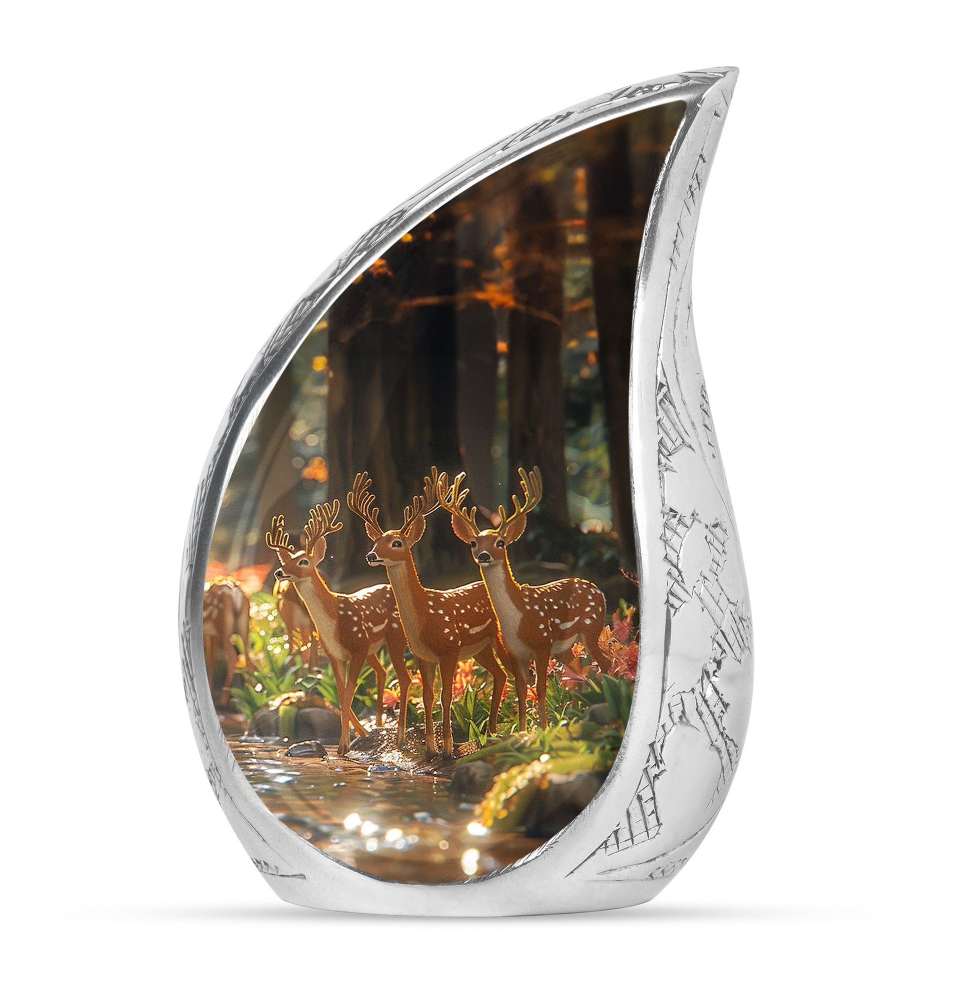 Deer Family Theme Large Urn 10 Inch