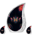 Butterfly Theme Large Urn With 2 Keepsake Urn