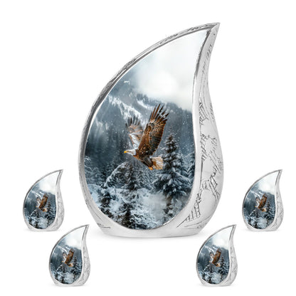Eagle Theme Large Urn With 4 Keepsake Urn
