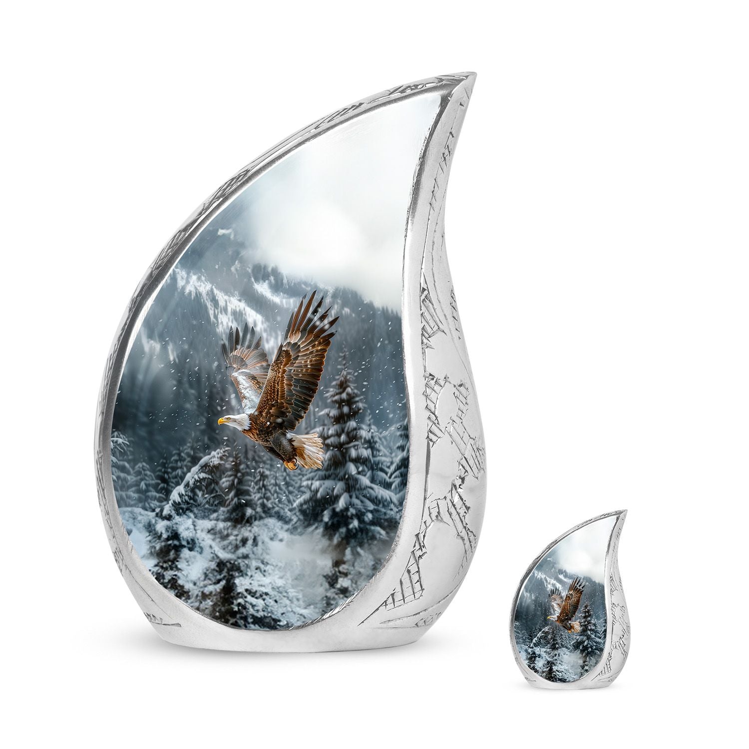 Eagle Theme Large Urn With 1 Keepsake Urn