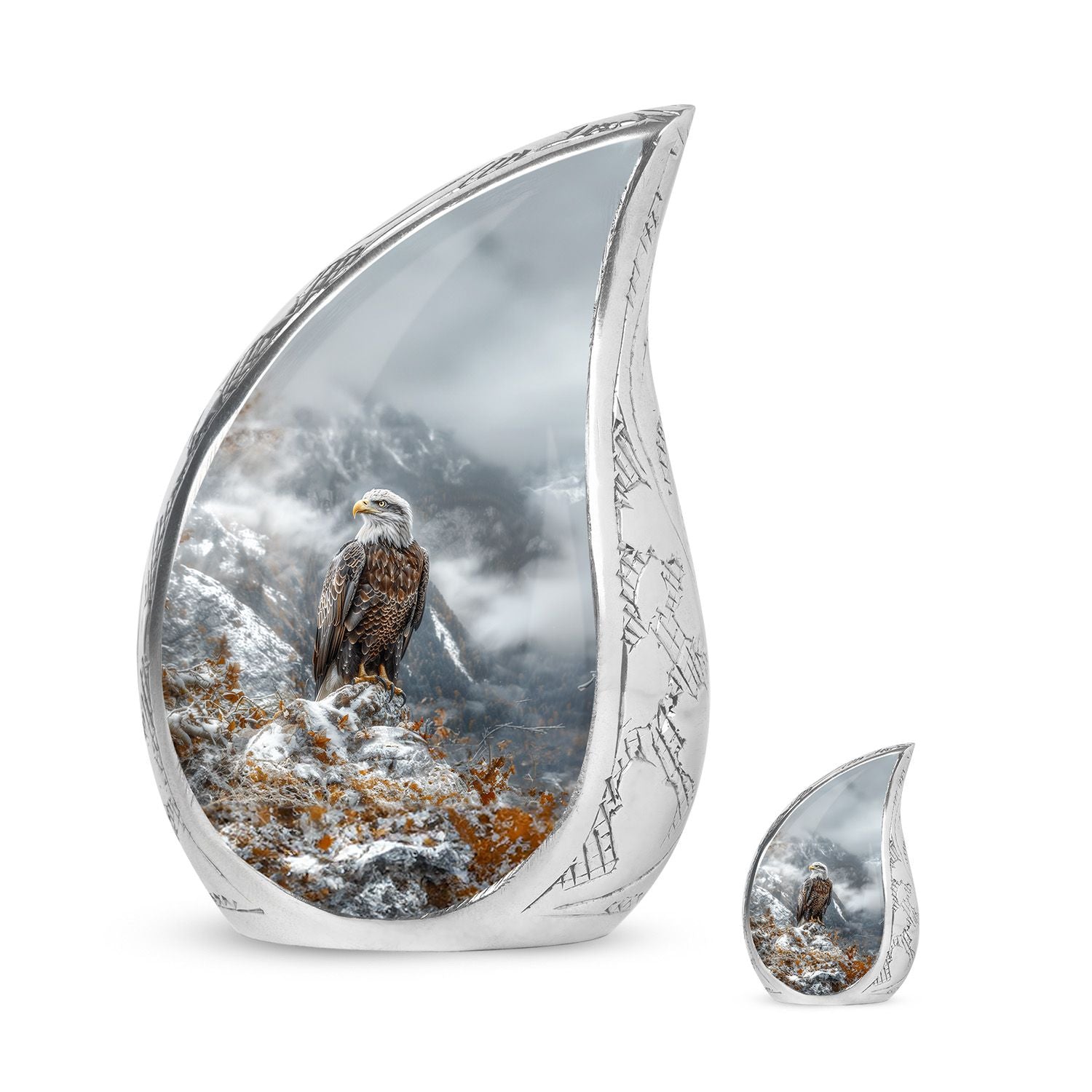 Eagle Theme Large Urn With 1 Keepsake Urn