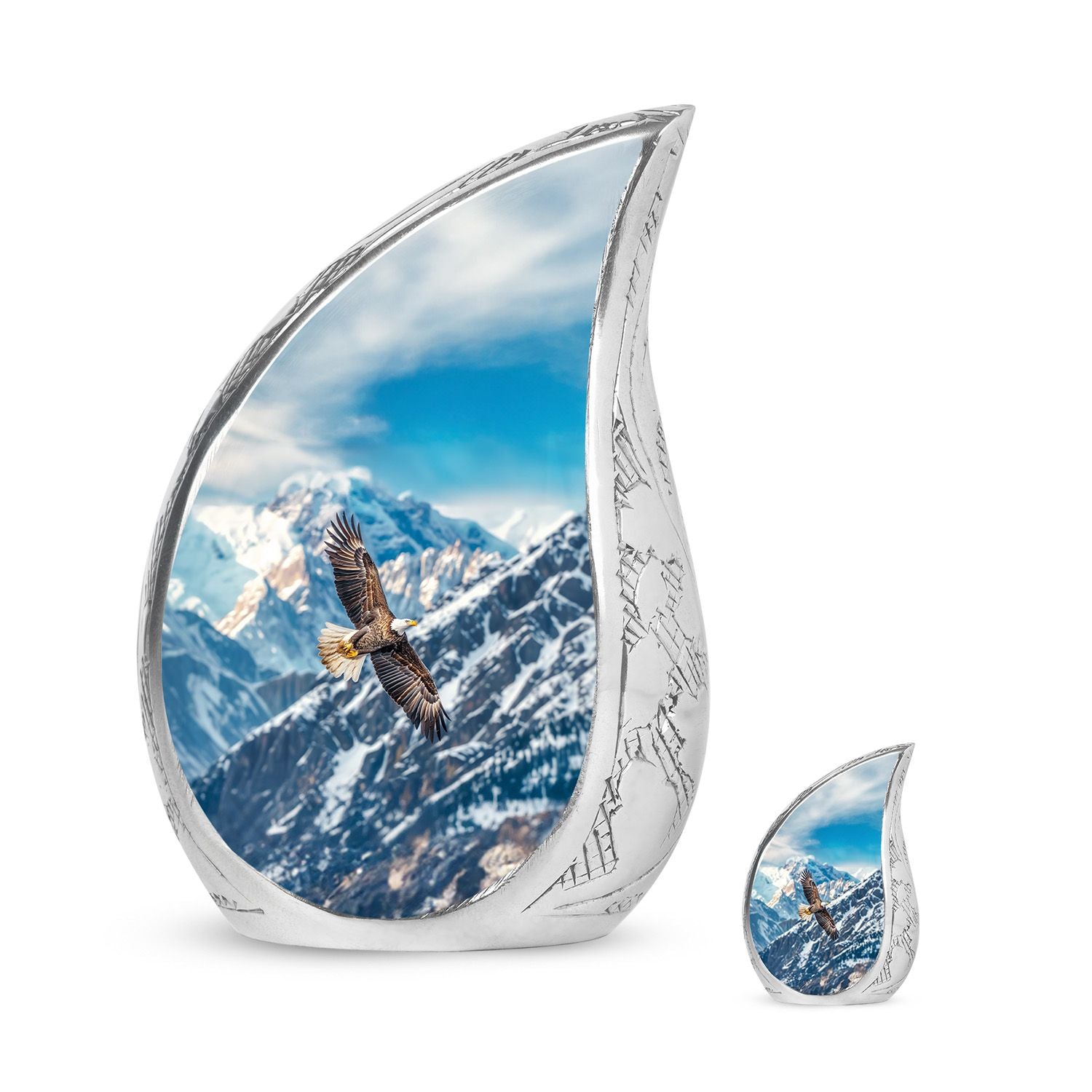 Eagle Theme Large Urn With 1 Keepsake Urn