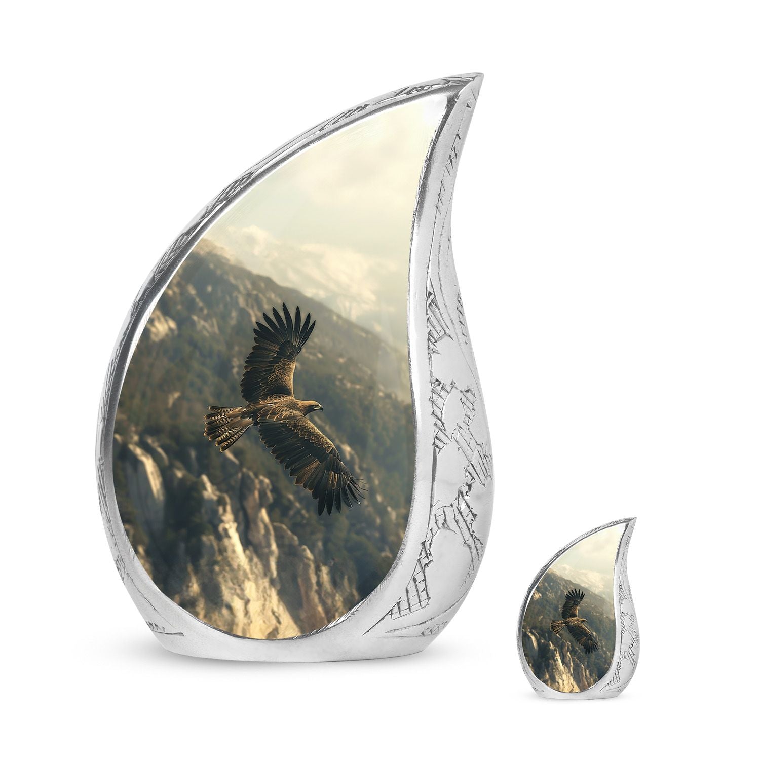 Eagle Theme Large Urn With 1 Keepsake Urn