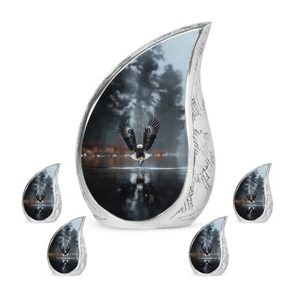 Eagle Theme Large Urn With 4 Keepsake Urn