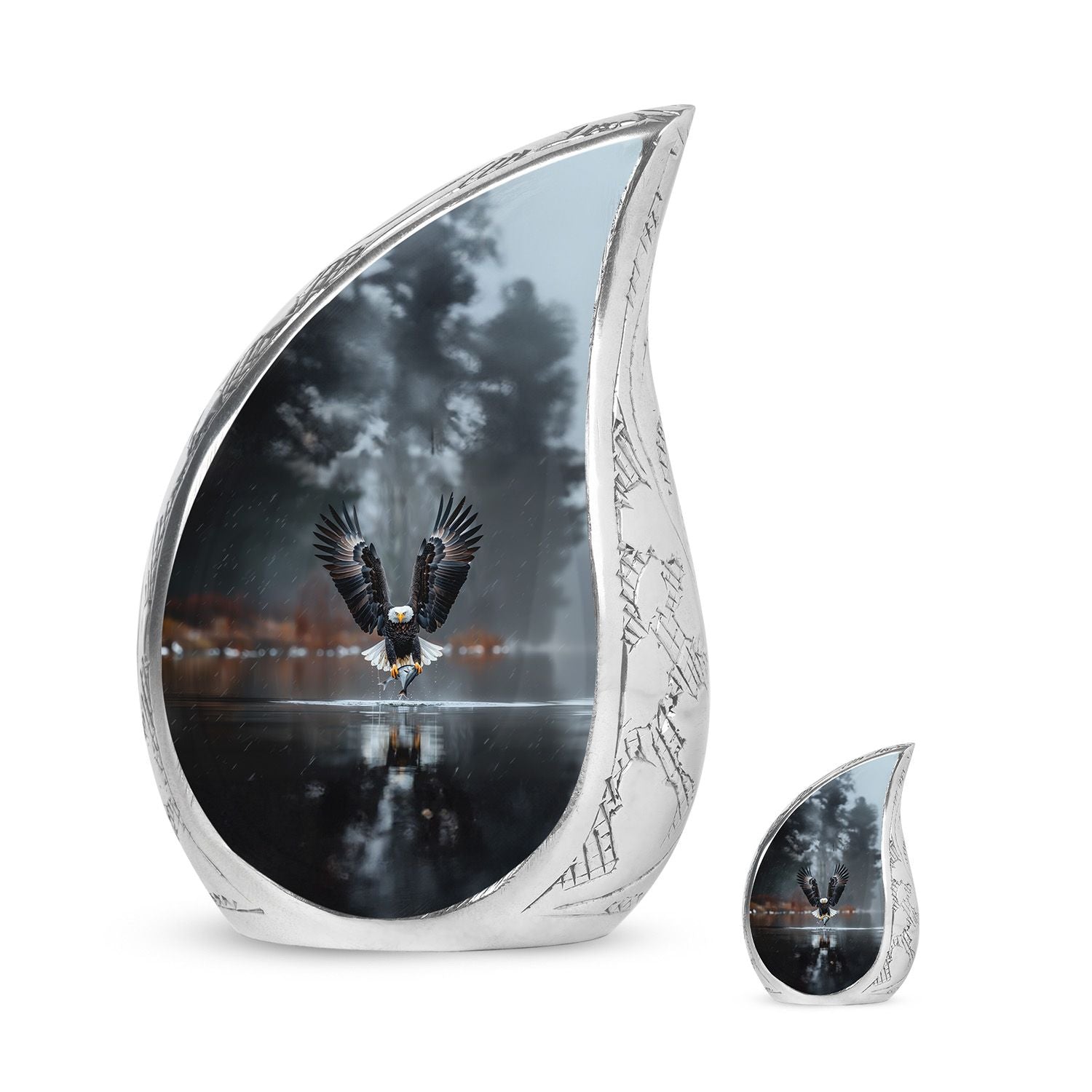 Eagle Theme Large Urn With 1 Keepsake Urn