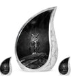Owl Theme Large Urn With 2 Keepsake Urn