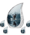 Eagle Theme Large Urn With 4 Keepsake Urn