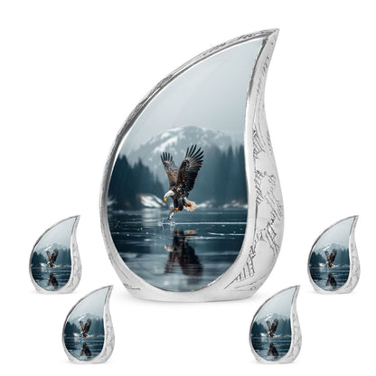 Eagle Theme Large Urn With 4 Keepsake Urn