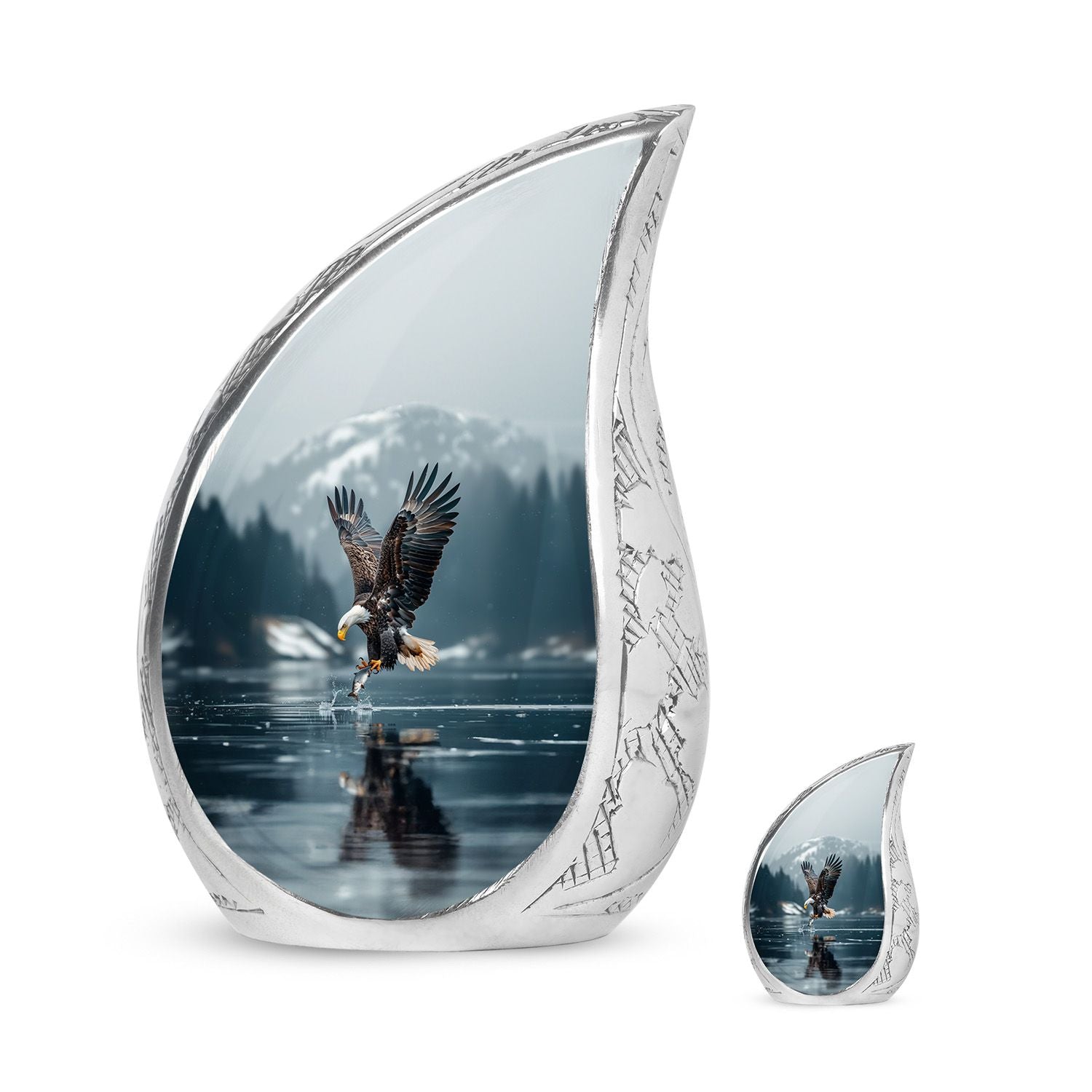 Eagle Theme Large Urn With 1 Keepsake Urn