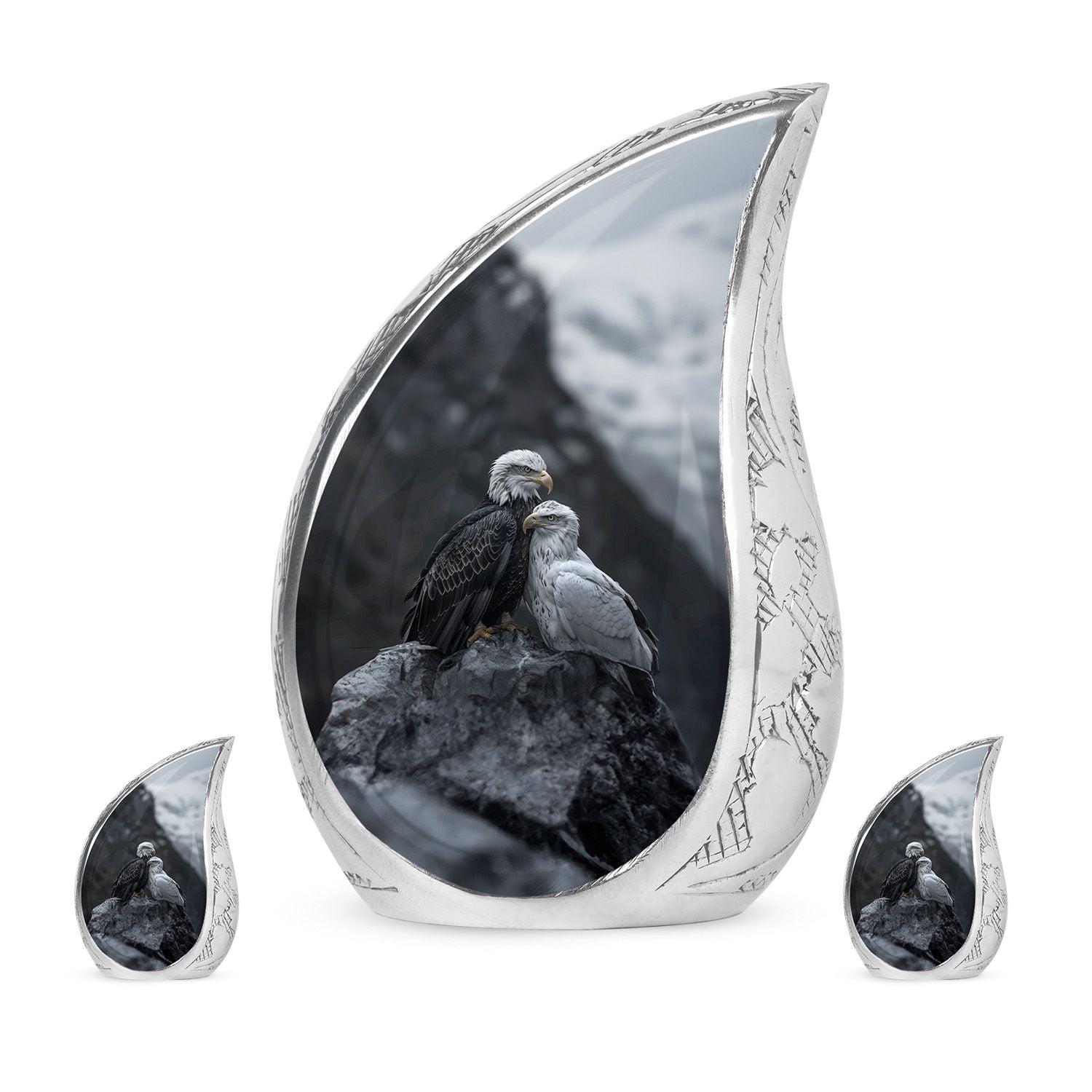 Eagle Theme Large Urn With 2 Keepsake Urn