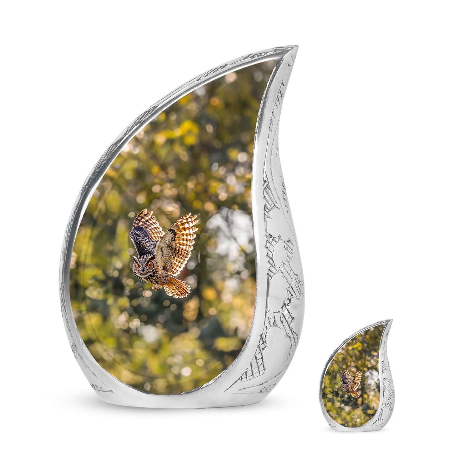 Owl Theme Large Urn With 1 Keepsake Urn