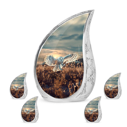 Owl Theme Large Urn With 4 Keepsake Urn