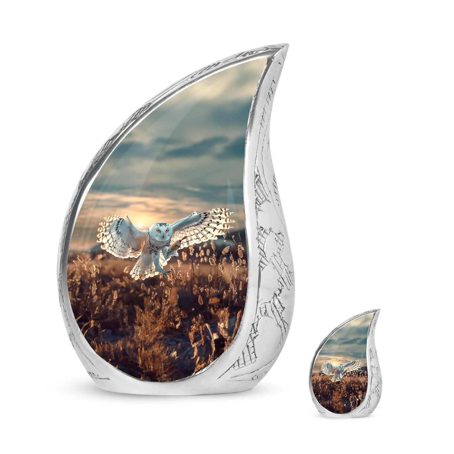 Owl Theme Large Urn With 1 Keepsake Urn