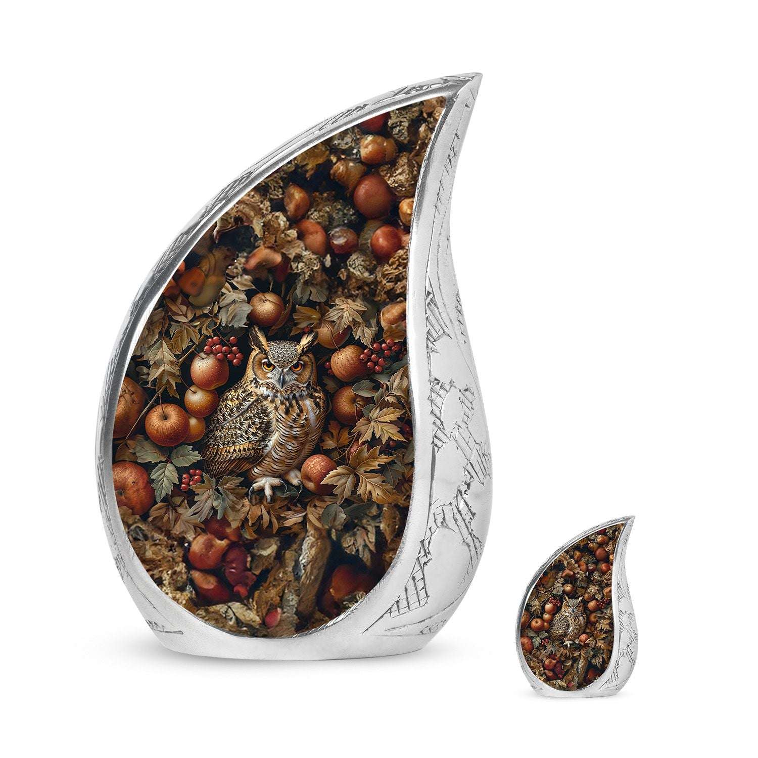 Owl Theme Large Urn With 1 Keepsake Urn