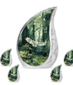 Owl Theme Large Urn With 4 Keepsake Urn
