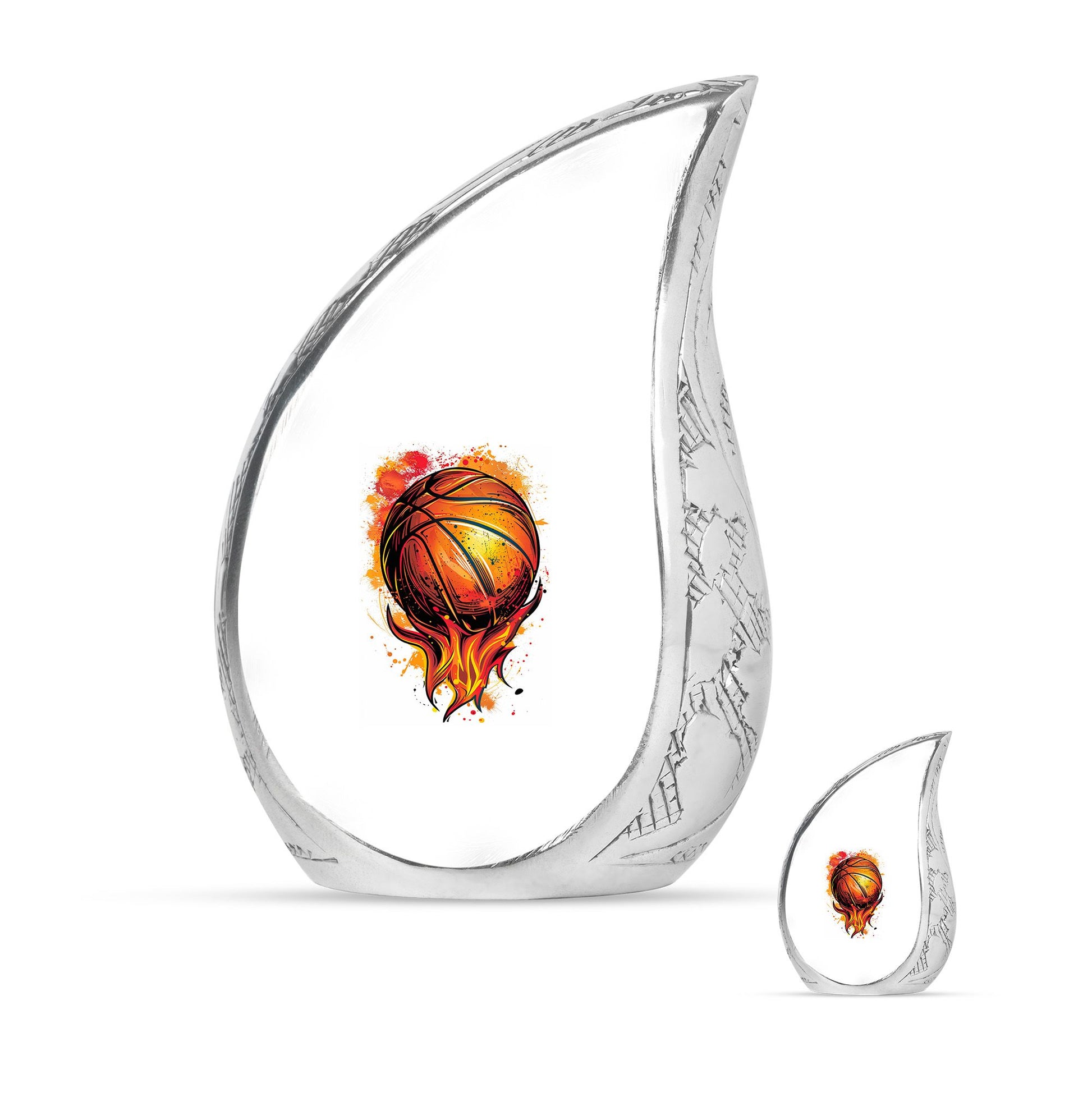 Basketball Theme Large Urn With 1 Keepsake Urn