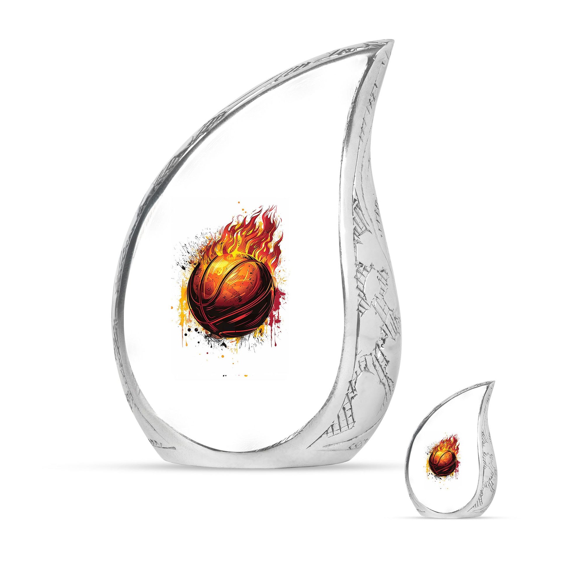 Basketball Theme Large Urn With 1 Keepsake Urn