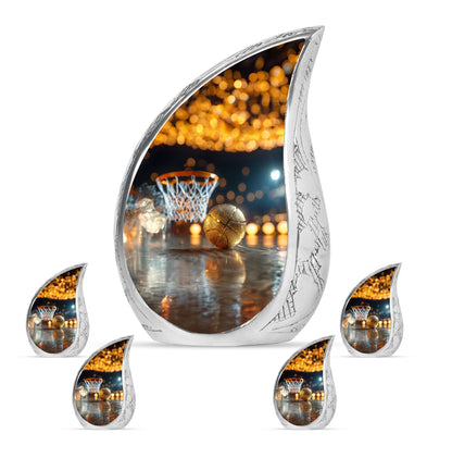 Basketball Theme Large Urn With 4 Keepsake Urn