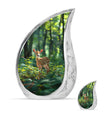 Deer Theme Large Urn With 1 Keepsake Urn