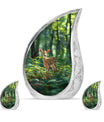Deer Theme Large Urn With 2 Keepsake Urn