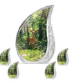 Deer Theme Large Urn With 4 Keepsake Urn