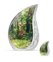 Deer Theme Large Urn With 1 Keepsake Urn