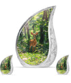 Deer Theme Large Urn With 2 Keepsake Urn