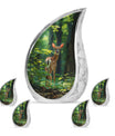Deer Theme Large Urn With 4 Keepsake Urn