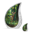 Deer Theme Large Urn With 1 Keepsake Urn