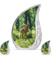 Deer Theme Large Urn With 2 Keepsake Urn