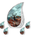 Deer Theme Large Urn With 4 Keepsake Urn