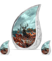 Deer Theme Large Urn With 2 Keepsake Urn