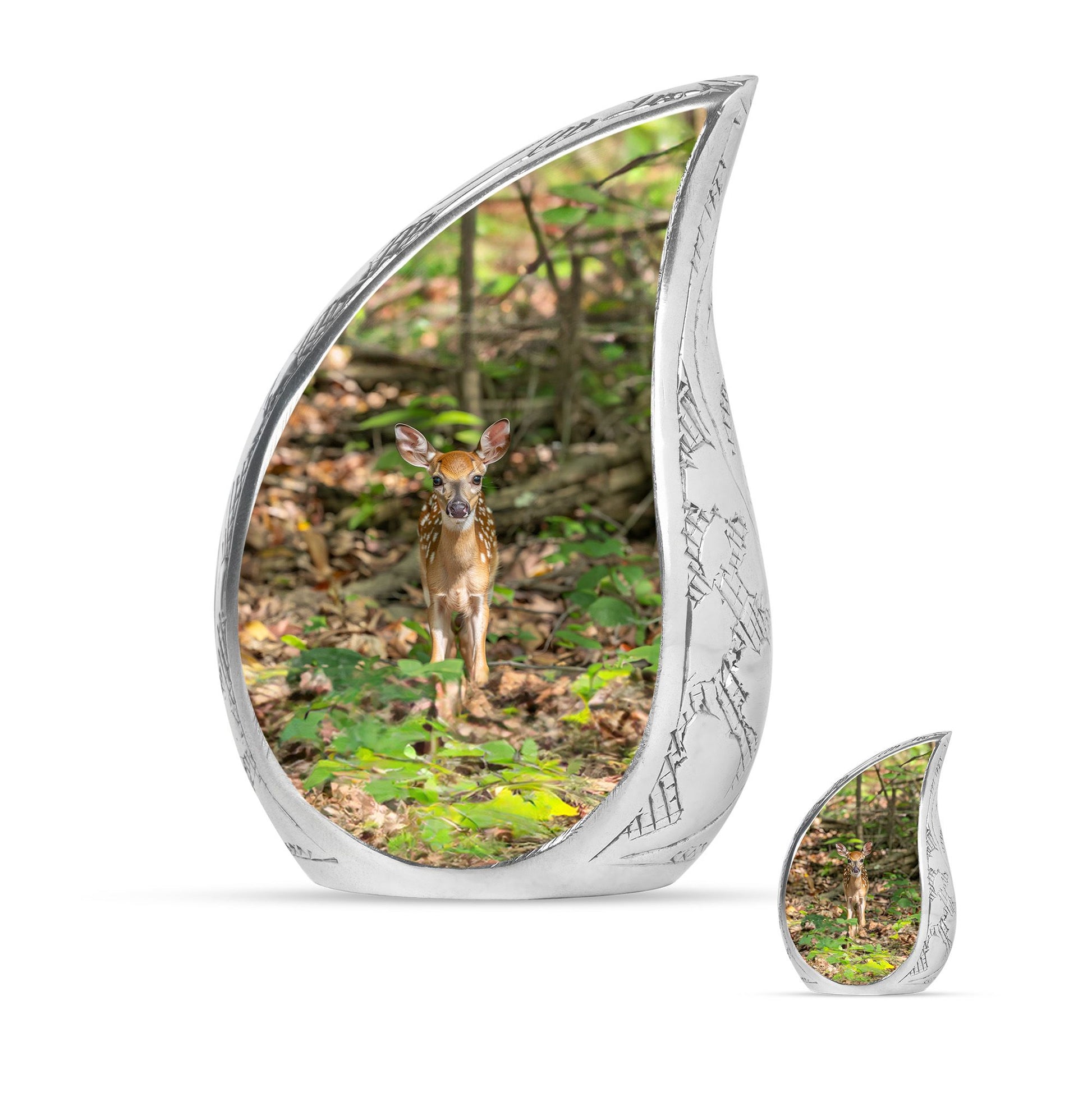 Deer Theme Large Urn With 1 Keepsake Urn