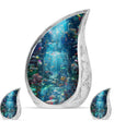 Fish Theme Large Urn With 2 Keepsake Urn