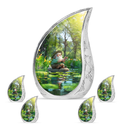 Fishing Theme Large Urn With 4 Keepsake Urn
