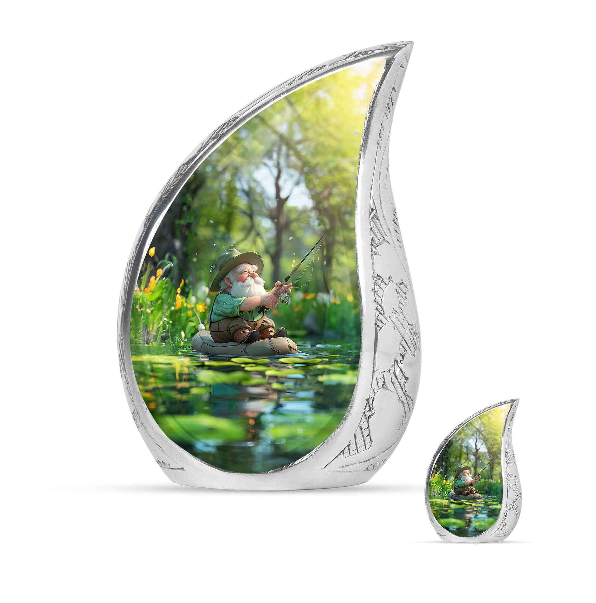 Fishing Theme Large Urn With 1 Keepsake Urn