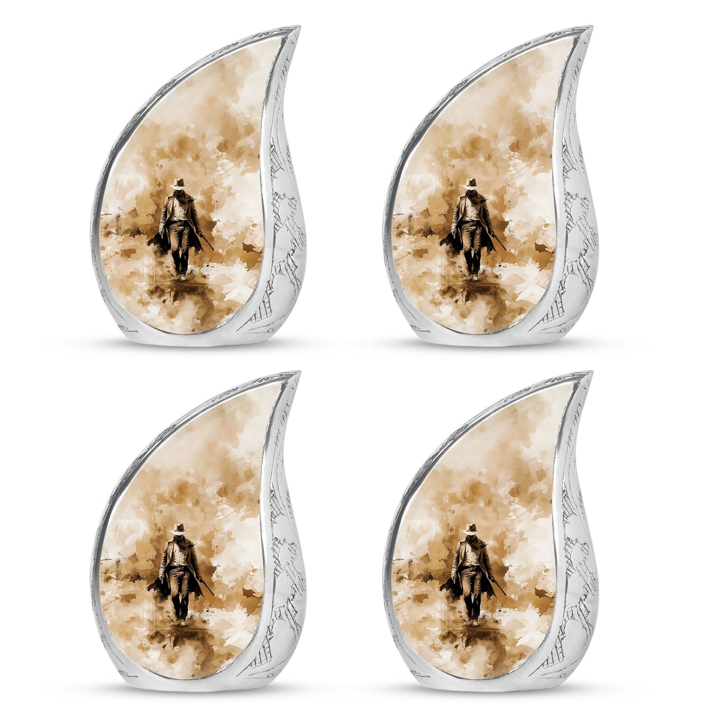 Cowboy Theme 3 Inch Keepsake Pack of 4