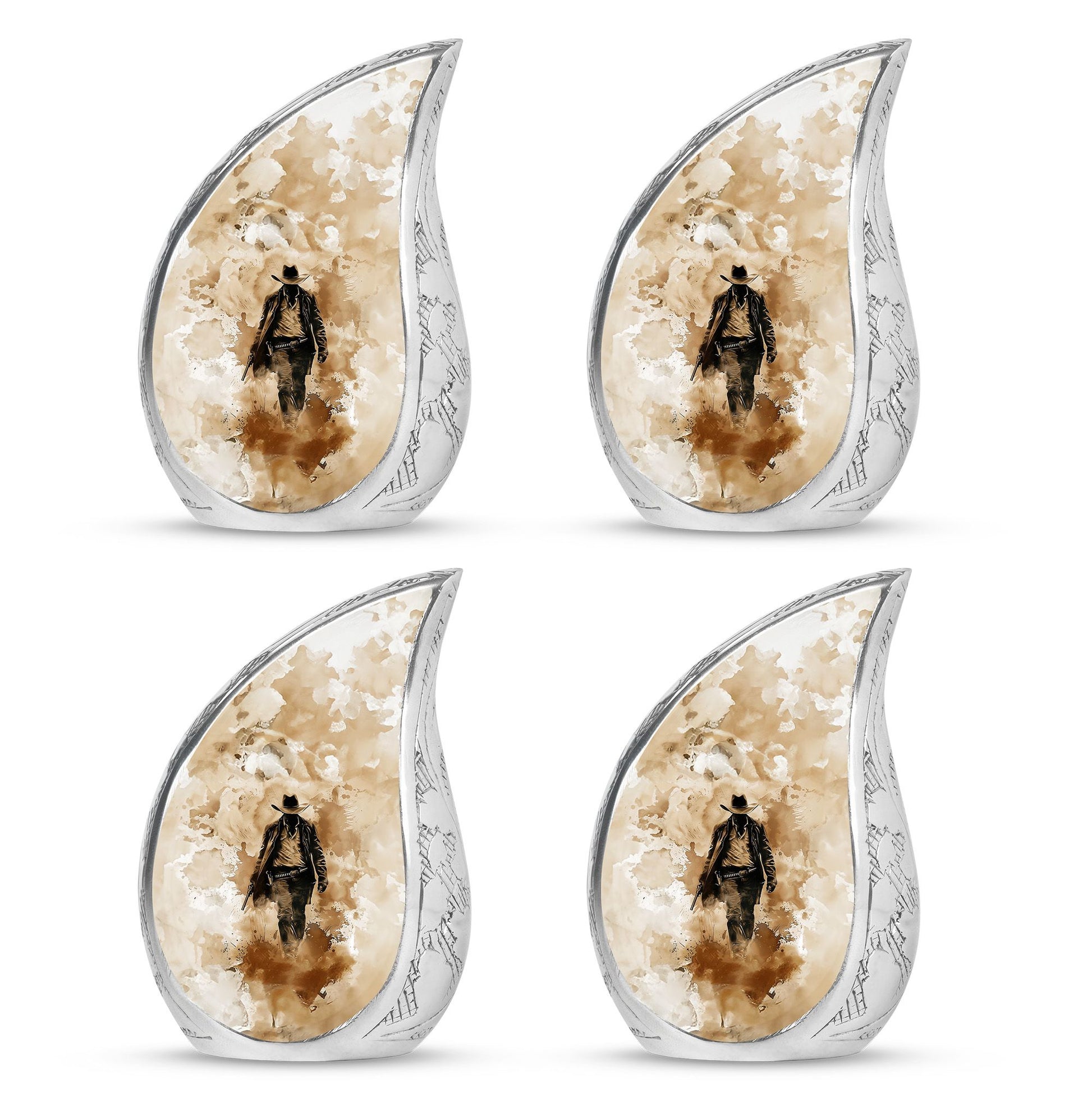 Cowboy Theme 3 Inch Keepsake Pack of 4