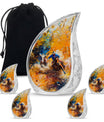 Cowboy Theme Large Urn With 4 Keepsake Urn