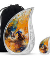 Cowboy Theme Large Urn With 1 Keepsake Urn