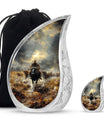 Cowboy Theme Large Urn With 1 Keepsake Urn