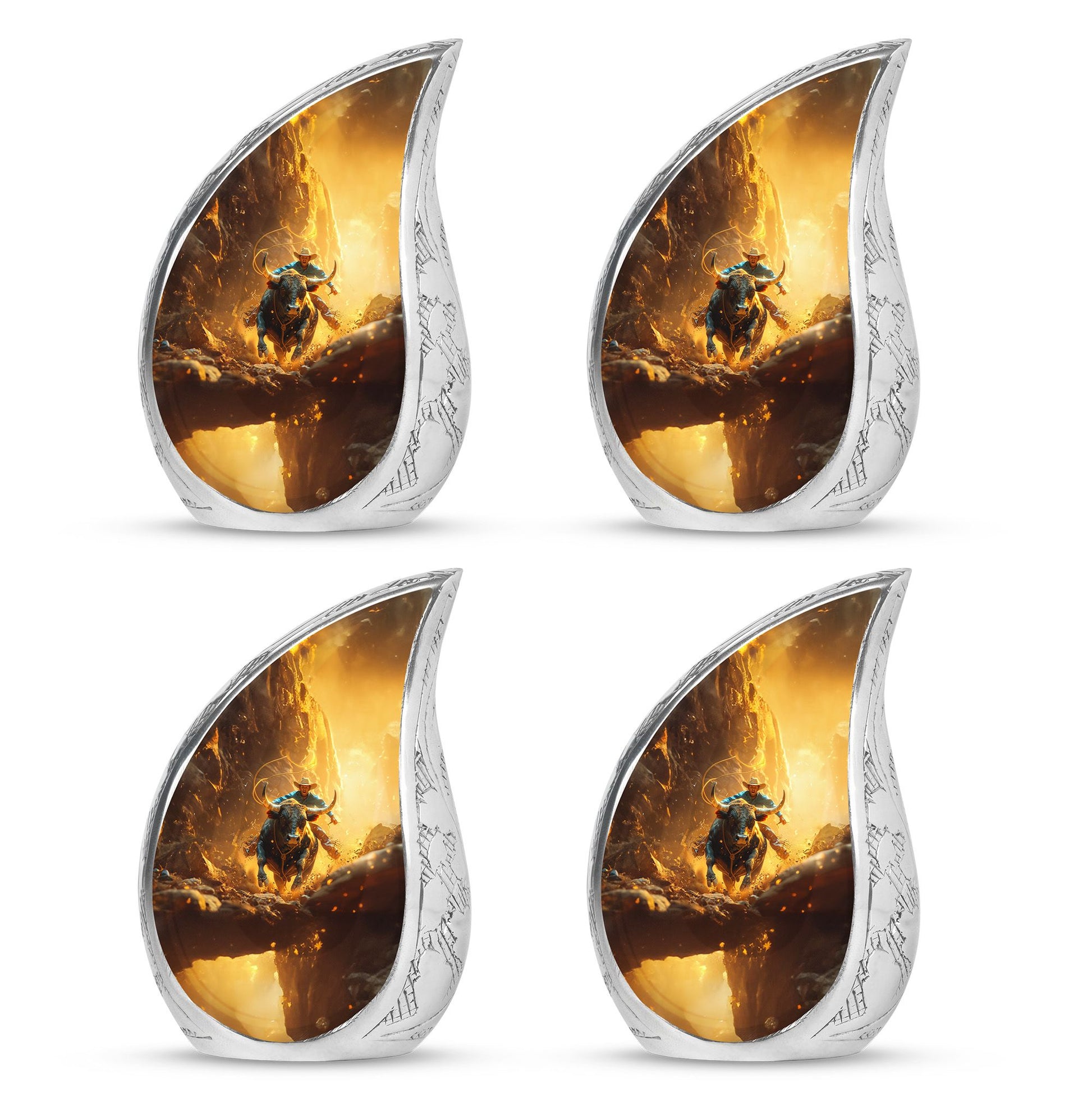Cowboy Theme 3 Inch Keepsake Pack of 4