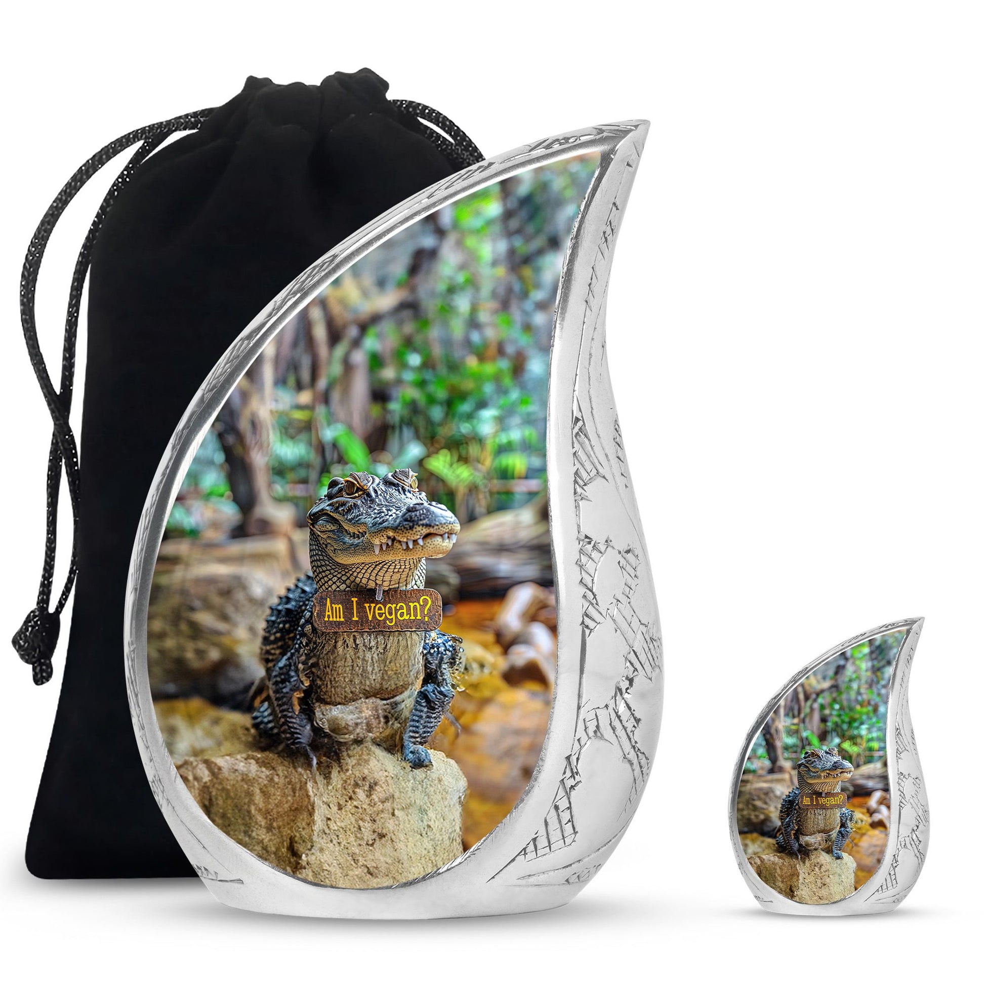 Alligator Theme Large Urn With 1 Keepsake Urn