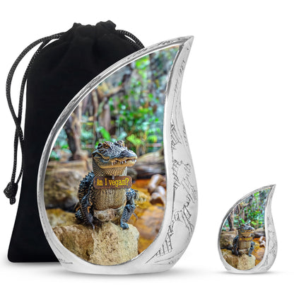 Alligator Theme Large Urn With 1 Keepsake Urn