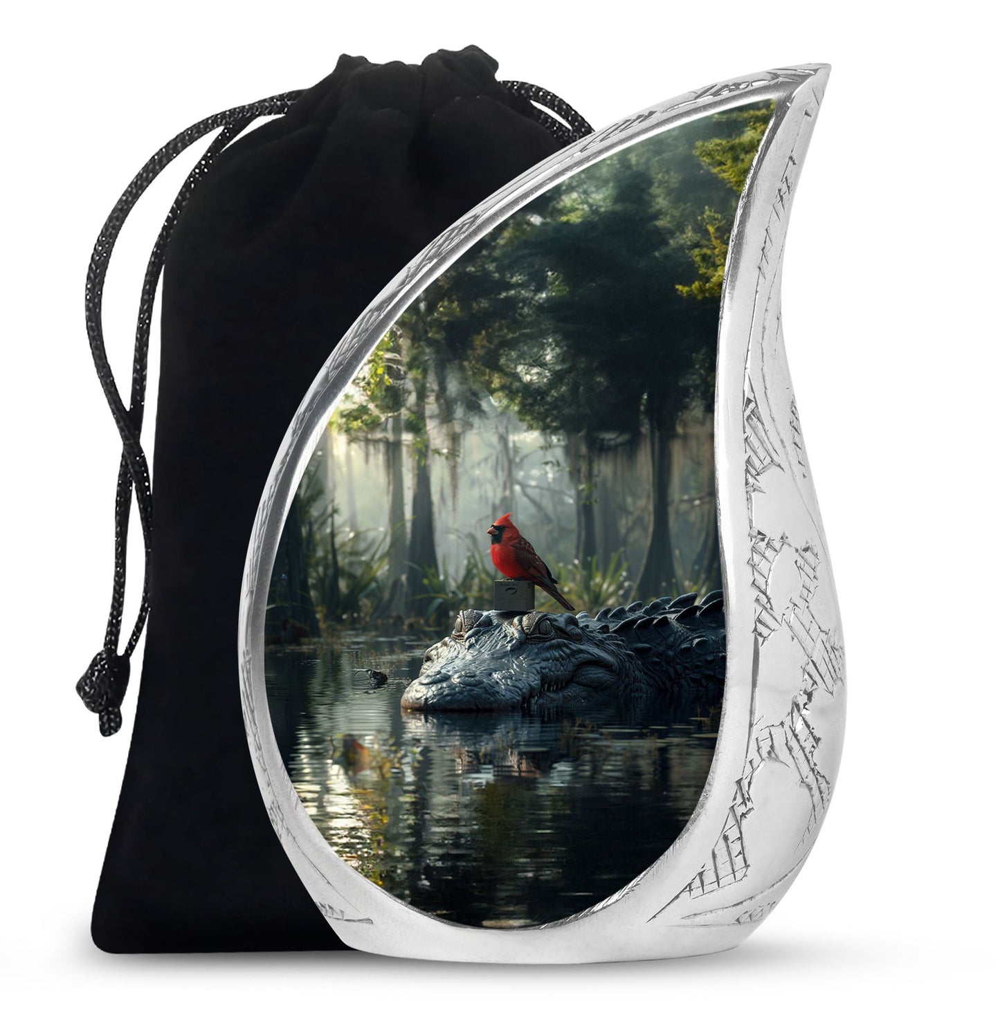 Cardinal Bird Theme Large Urn 10 Inch